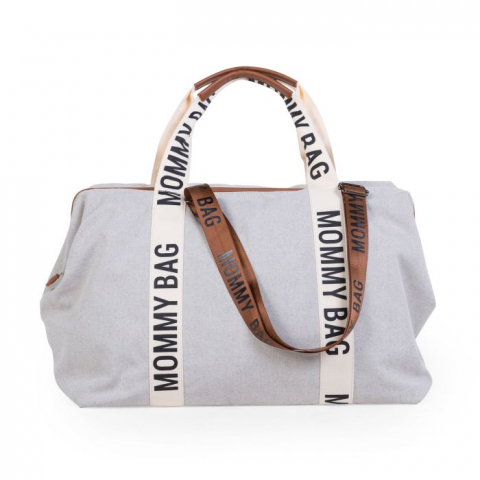 Genti - Geanta de infasat Childhome Mommy Bag Signature Alb