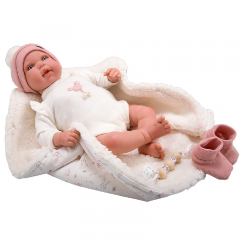 Arias - Papusa Reborn bebelus realist care respira, Arias Ona 45 cm White/Pink