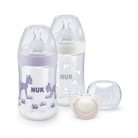 Nuk - Set Nuk Nou Nascut Nature Sense Start Twin cu Control Temperatura Mov