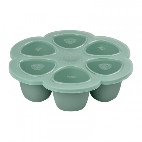 Beaba - Recipient ermetic silicon multiportii 6x150 ml Beaba Sage Green