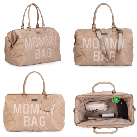 Geanta de infasat matlasata Childhome Mommy Bag Bej [1]