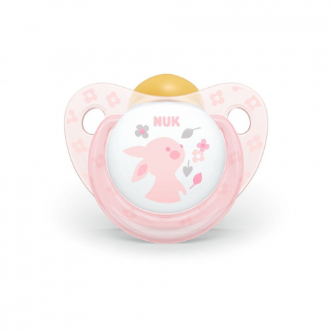 Nuk - Suzeta Nuk Baby Rose Latex M2 Iepuras 6-18 luni