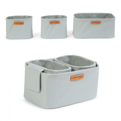 Set 3 cosuri depozitare Childhome 21x14x10 cm/14x10x10 cm Gri [1]