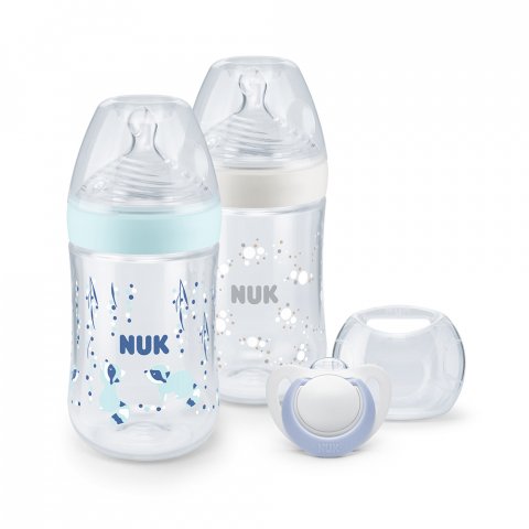 Nuk - Set Nuk Nou Nascut Nature Sense Start Twin cu Control Temperatura Bleu