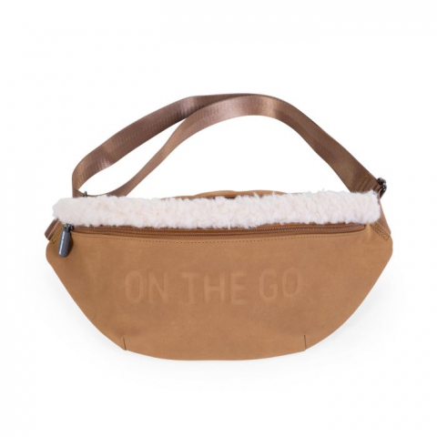 Genti mamici - Geanta Childhome Banana On The Go aspect piele intoarsa Bej