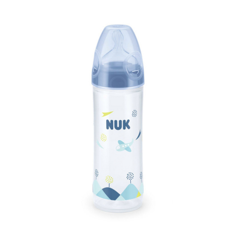 Nuk - Biberon Nuk New Classic 250 Ml Tetina Silicon 6 luni+ Bleu 