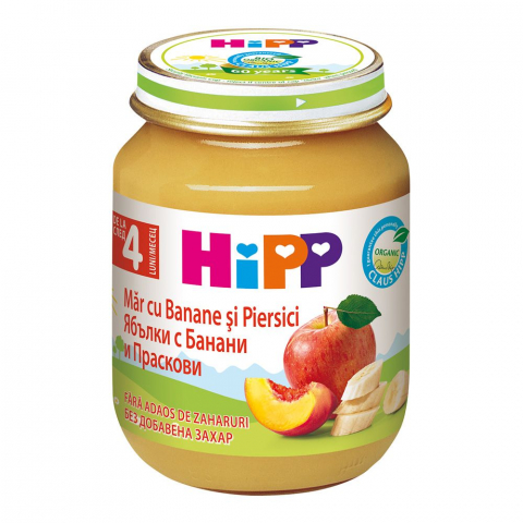 HiPP - Piure HiPP banane, piersici si mere 125g