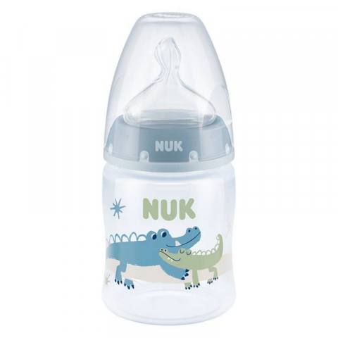 Nuk - Biberon Nuk First Choice PP 150 ml Control Temperatura Tetina Silicon M 0-6 luni Crocodil