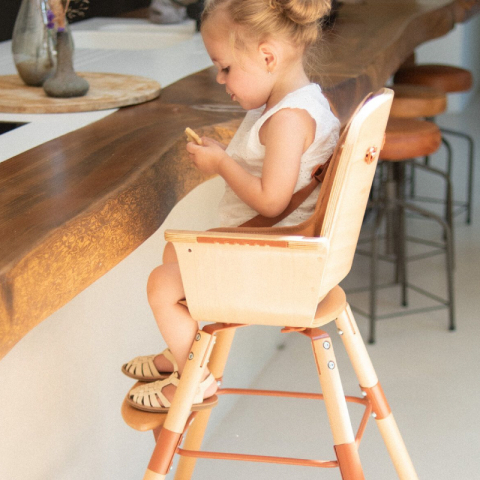 Scaun de masa Childhome Evowood Natural/Ruginiu [4]