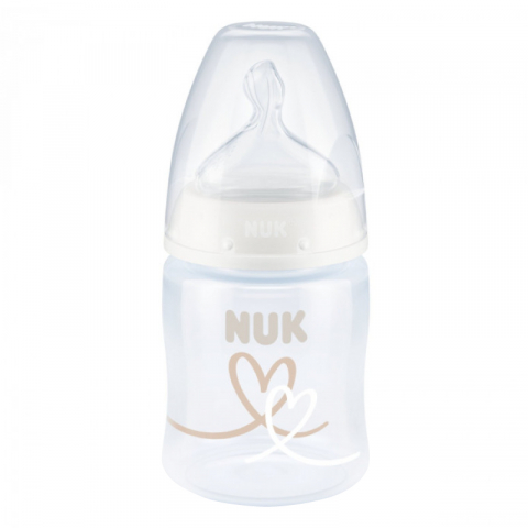 Nuk - Biberon Nuk First Choice PP 150 ml Control Temperatura Tetina Silicon M 0-6 luni Inimioare