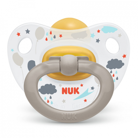 Nuk - Suzeta Nuk Happy Kids Latex M3 Gri 18-36 luni
