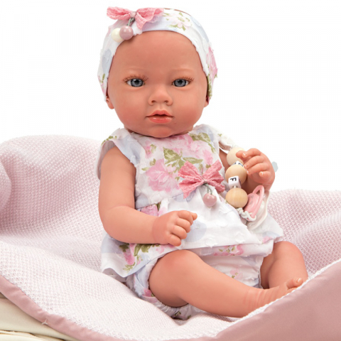 Papusa Reborn bebelus realist Arias Inna 38 cm White/Pink [1]