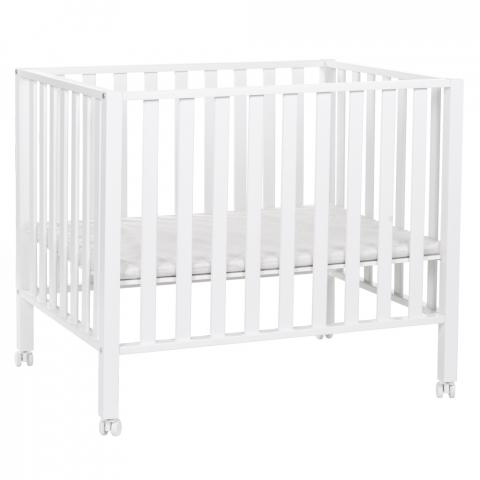 Tarc de joaca copii - Tarc Childhome 94 cu roti 75x95 cm Lemn, Alb