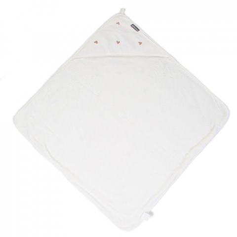 Prosop cu gluga si manusa de baie Childhome Jerse/Frotir 80x80 cm, Inimioare [2]