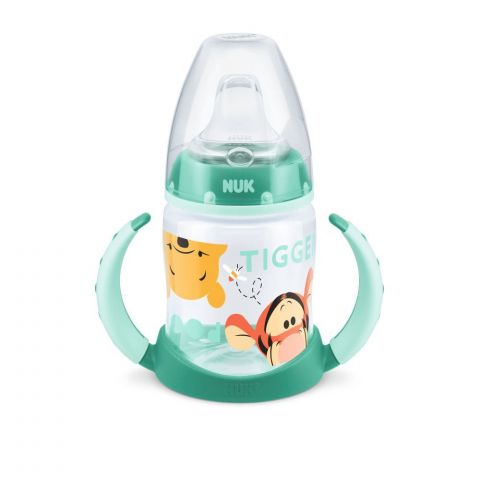 Nuk - Biberon Nuk First Choice 150ml Cu Toarte Si Adaptor Din Silicon Vernil Disney 6 luni+