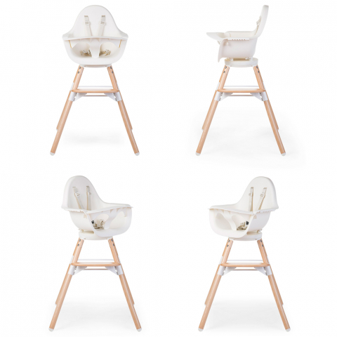 Scaun de masa reglabil in inaltime Childhome Evolu One.80, Natural/Alb [1]