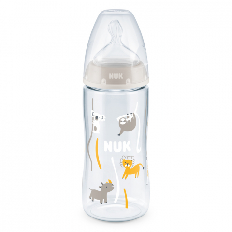 Nuk - Biberon Nuk First Choice PP 300 ml, Control Temperatura, Tetina Silicon M, 0-6 luni, Koala