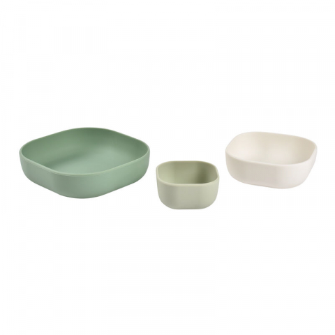 Set 3 boluri din silicon Beaba Sage Green [1]