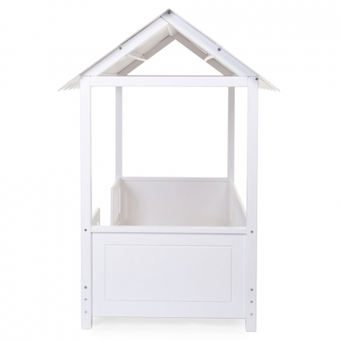 Pat Casuta Childhome cu protectii laterale 70x140 cm Lemn Alb [3]