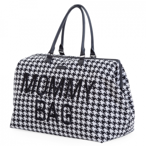 Geanta de infasat Childhome Mommy Bag Pied de Poule Negru [2]