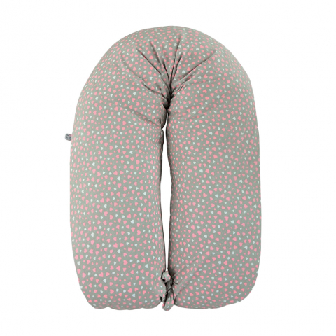 Fiki Miki - Perna Gravida 3 in 1 Husa Bumbac Gri-Roz 165 cm