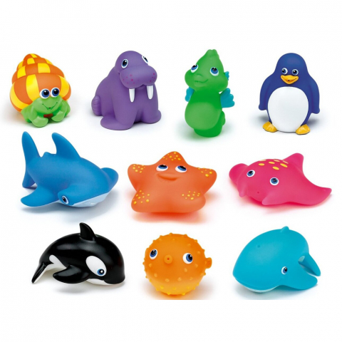 Eddy Toys - Set 10 jucarii de baie animale marine