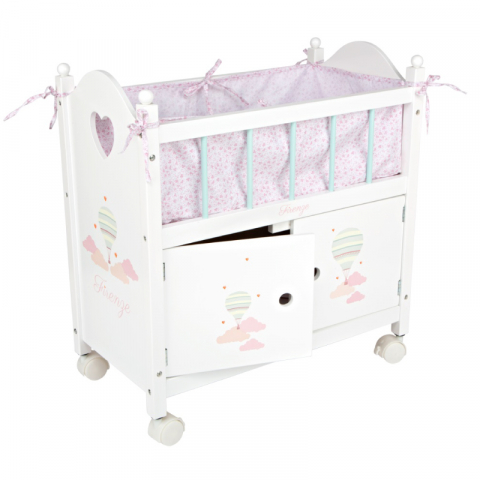 Arias - Pat din lemn cu dulap pentru papusi Arias Firenze, 50.50x27x54 cm