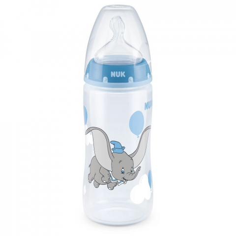 Nuk - Biberon Nuk First Choice PP 300 ml Control Temperatura Tetina Silicon M 6-18 luni Disney Dumbo