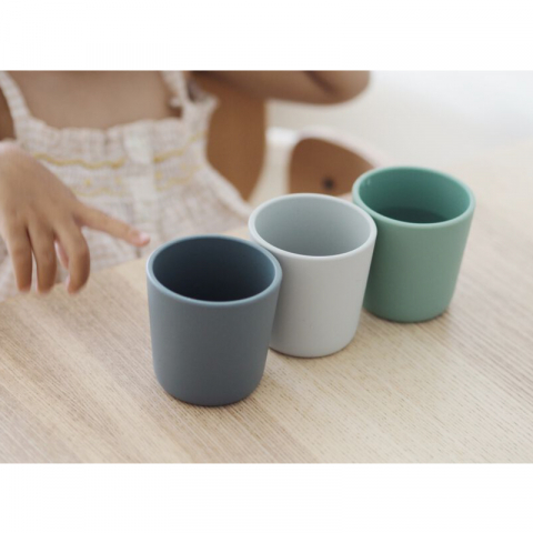 Set 3 pahare silicon Beaba Sage Green [3]