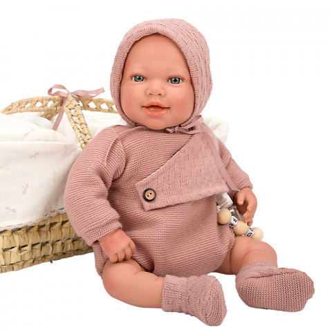 Papusa Reborn bebelus realist Arias Avana 45 cm si cos din rachita [1]