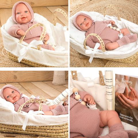 Papusa Reborn bebelus realist Arias Avana 45 cm si cos din rachita [6]