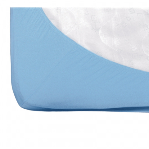 Cearsaf cu elastic jerse din bumbac Bleu 120/60 cm [1]