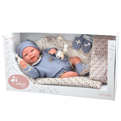 Papusa Reborn bebelus realist Arias Daniel 45 cm Blue [8]