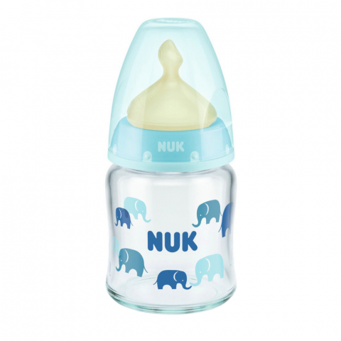Nuk - Biberon Nuk First Choice Sticla 120 ml Control Temperatura Tetina Latex M 0-6 luni Bleu