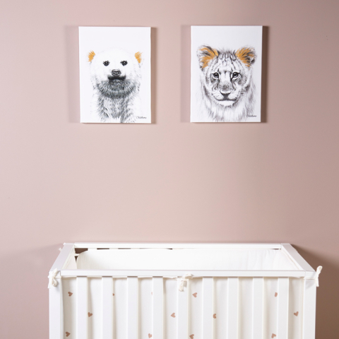 Pictura in ulei Childhome 30x40 cm, Leu cu detalii aurii [1]