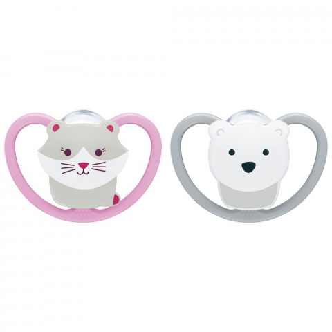 Nuk - Suzeta Nuk Space Silicon M2 Rose 6-18 luni 2 Bucati Set