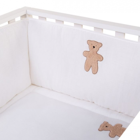 Protectie patut Childhome 35x340 cm, Jerse/Muselina Teddy [2]