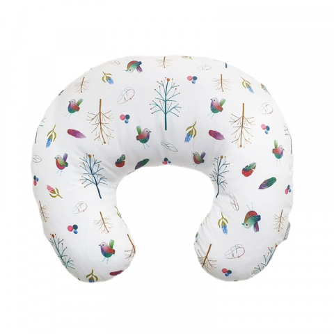 Fiki Miki - Perna de Alaptare Fiziologica Husa Bumbac Model Pasari 72 cm