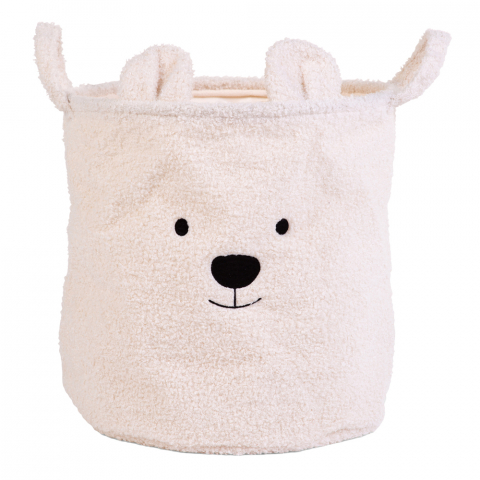 Childhome - Cos depozitare Childhome 40x40x40 cm, Teddy Alb