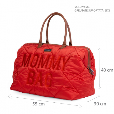 Geanta de infasat matlasata Childhome Mommy Bag Rosu [6]