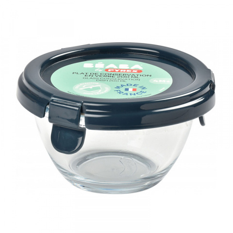 Beaba - Recipient ermetic sticla Pyrex Dark Blue