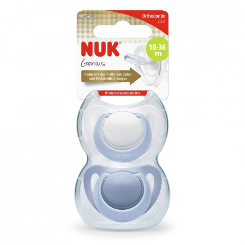 Suzeta Nuk Genius Silicon M3 Blue 18-36 luni 2 Bucati Set [1]