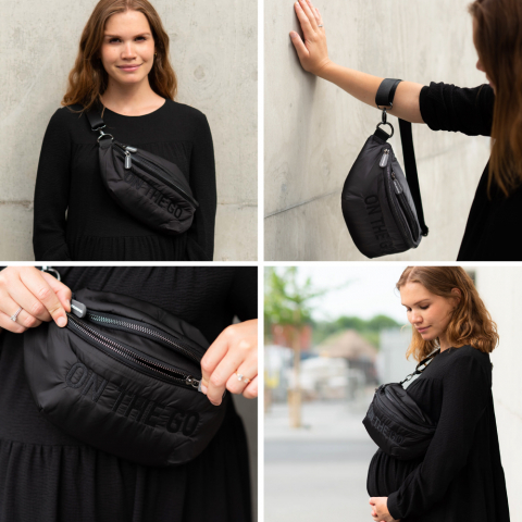 Geanta matlasata Childhome Banana On The Go Negru [2]