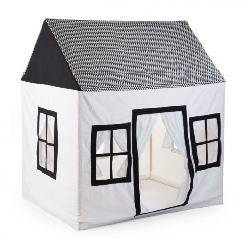 Childhome - Casuta de joaca Childhome 125x95x145 cm Alb/Negru