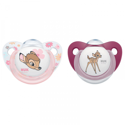 Nuk - Suzeta Nuk Disney Bambi Silicon M2 Roz 6-18 luni, Set 2 Bucati