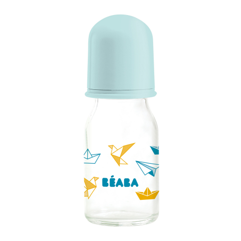 Beaba - Biberon din sticla Beaba Origami 110 ml Bleu