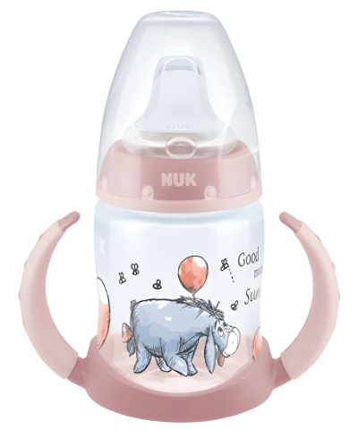 Nuk - Biberon Nuk First Choice PP 150 ml, Control Temperatura, Tetina Invatare Silicon 6-18 luni, Disney Roz