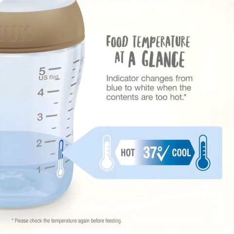 Biberon Nuk Perfect Match Sticla 120 ml Control Temperatura Tetina Silicon S, Curcubeu [2]