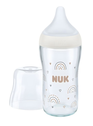 Biberon Nuk Perfect Match Sticla 230 ml Control Temperatura Tetina Silicon M, Curcubeu [2]