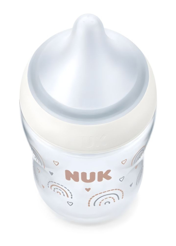 Biberon Nuk Perfect Match Sticla 230 ml Control Temperatura Tetina Silicon M, Curcubeu [1]